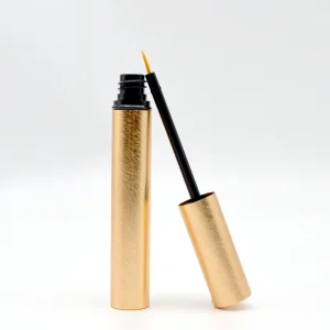 Customized Golden Matte Metal Tube for Liquid Eyeliner, Logo Makeup Packaging