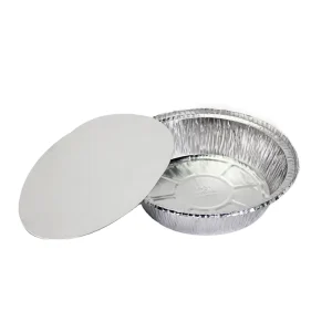 Disposable 7 Inch Food Grade Aluminum Foil Tray Baking Container with PP Plastic Lid 750ML