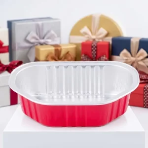 Disposable Aluminum Foil Cake Container with Plastic Lid for Birthday Parties and Desserts