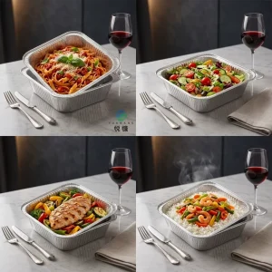 Disposable Aluminum Foil Container Rectangular Foil Tray for Air Fryer Baking Roasting and Barbecue Cooking
