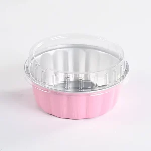 Disposable Aluminum Foil Food Container with PET Lid, Food Grade, for Desserts and Cupcakes