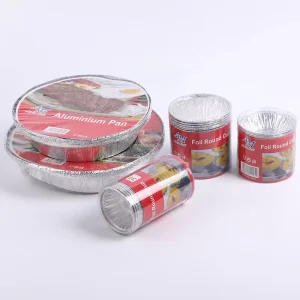 Disposable Aluminum Foil Food Containers & Bowls Microwavable Food Grade for Home Kitchen Egg Tart Pudding Baking Use