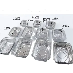 Disposable Aluminum Foil Food Containers with PET Plastic Lids, 200ml and 150ml