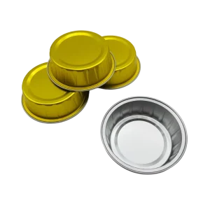 Disposable Food Grade Aluminum Round Containers with Foil Lids Eco-Friendly & Recyclable 50mL Capacity
