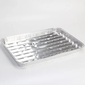 Disposable Food Grade Oven-Safe Rectangular Aluminum Foil Container with Foil Lid for Barbecue Events