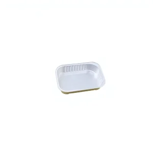 Disposable Food Grade Pulp Moulded PET Plastic Container with Foil Lid 460ml for Food Storage