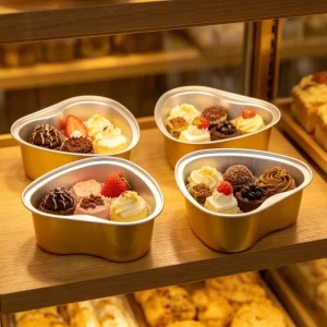 Disposable Microwavable Oven-Safe Aluminum Foil Containers with PET Lid for Fast Food Takeout T89 100ml
