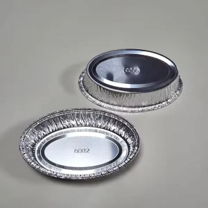 Disposable Oval Oven Safe Aluminum Foil Food Container, 127x79x32mm, 5x3in, 175ml, for Dessert and Home Baking