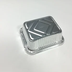 Disposable Rectangle 147*122*48mm 450ml PET Aluminum Foil Container Tray Paper Lid Food Grade Oven Safe Pulp Moulding Food