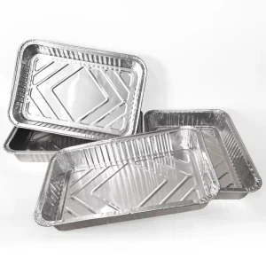 Disposable Rectangle 315x215mm Small Half-Size Aluminum Foil Food Grade High-Temperature-Resistant Chafing Dish for Hot Pot