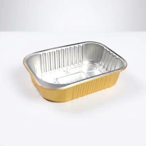 Disposable Rectangle Aluminum Foil Containers with Foil Lid Oven Safe Food Grade Bulk 475ml