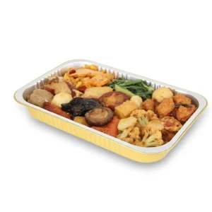 Disposable Rectangle Oven-Safe Food-Grade Heat-Sealable Aluminum Foil Takeaway Containers with Foil and PP Lid
