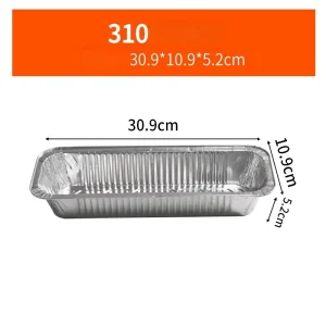 Disposable Rectangular Aluminum Foil Baking Tray and Takeaway Food Container