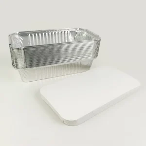 Disposable Rectangular Aluminum Foil Container 1100ml Heavy Duty Tin Foil Food Tray for Takeout Catering BBQ Baking Freezing