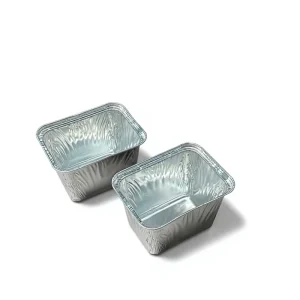 Disposable Rectangular Aluminum Foil Container Food Grade Oven-Safe Mini Tray for Muffin, Cake, and Pudding