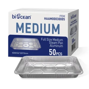 Disposable Rectangular Aluminum Foil Pans with Pan Lids Assorted Sizes
