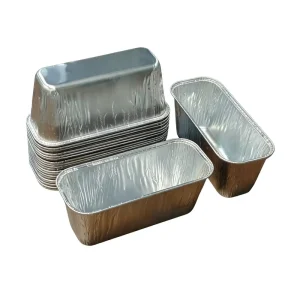Disposable Rectangular Aluminum Foil Tray Food Grade Oven-Safe Cake and Bread Baking Takeaway Catering Container
