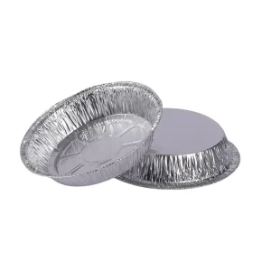 Disposable Round Aluminum Foil Tray Lunch Box Food Container for Takeaway