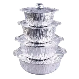 Disposable Silver Aluminum Foil Food Tray Bake Cup Eco Friendly Takeaway Packaging at Factory Price