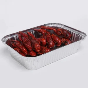 Disposable Silver Rectangular Aluminum Foil Container with Paper Lid, Oven-Safe Food-Grade Takeaway Lunch Box for Catering