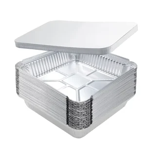 Disposable Square Aluminum Foil Container for Cake, Brownie, Lasagna, Catering, and BBQ