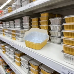 Disposable Square Aluminum Foil Container with PP Lid, Microwavable and Oven Safe