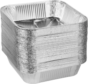 Disposable Square Aluminum Foil PP Containers Food Grade 1200ml Capacity for Food Storage Baking Roasting and Takeaway