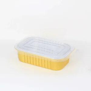 Disposable Square Aluminum Foil Trays with Foil Lid Oven Safe for Pet Food Packaging T161 475ml