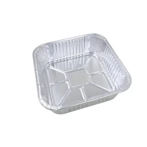Disposable Square Food Container with PET Aluminum Foil Lid Food Grade Pulp Moulded 1300ml
