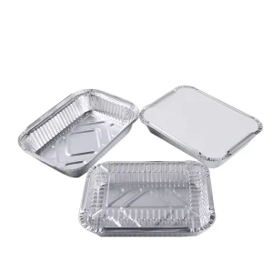 Disposable Takeaway Aluminum Foil Bento Box Food Grade Oven Safe with Paper Lid 600ML 900ML
