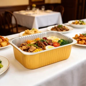 Distributor Bulk Heavy Gauge Rectangle Aluminum Foil Containers with PP Lid Oven Safe Food Packaging T278 2200ml