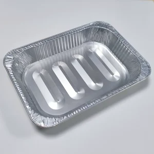 Durable 17x12x2.6inch (430x310x65mm) Aluminum Foil PET Lid Pulp Moulding Food Grade Container 5400ml Capacity Restaurant Home