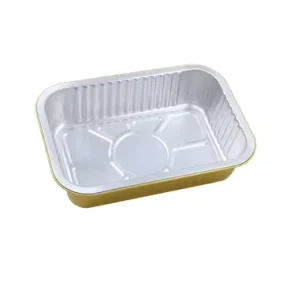 Durable Gold Square Aluminum Foil Containers Freezer & Oven Safe for Daily Use
