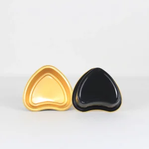 Eco Friendly Black Gold Rim Aluminum Foil Food Grade Oven Safe Heart Shaped Container 80ml 120ml 180ml Mini Tray Sauce Ketchup