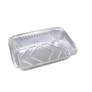 Eco Friendly Disposable Rectangle Aluminum Foil Container with Takeaway Lid Container for Food Storage and Portability