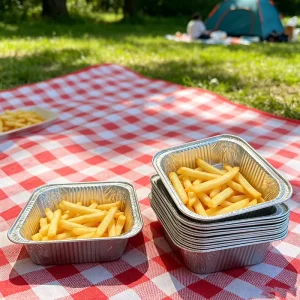 Eco Friendly Food Grade PET Disposable Aluminium Foil Container with Foil Lid for Hot Food