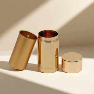 Eco Friendly Recyclable Gold 30g 50g Refillable Twist Up Aluminum Metal Deodorant Sunscreen Stick Bottle Container