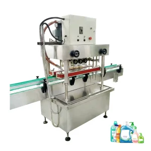 Electric 6-Wheel Automatic Capping Machine for Food-Grade Corrosive Liquid Bottles with Plastic Caps 30-120 Bottles/Min