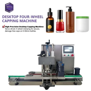 Electric Semi-Automatic Desktop Capping Machine Touchscreen Control for Cosmetics Glass Cans