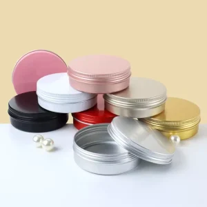 Empty Custom 5g 10g 20g 30g 50g 60g 100g 150g 200g 250g 1oz 2oz 4oz 8oz Silver Black Gold Metal Aluminum Candle Jar Tins Cans