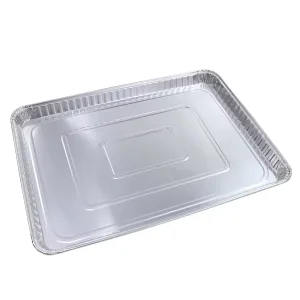 Extra Large Rectangular Aluminum Foil Baking Tray with Microwavable Plastic Lid