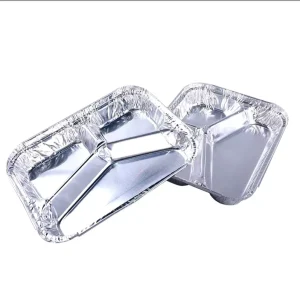 Factory 3-Compartment Disposable Aluminum Foil Food Container, Heat Resistant