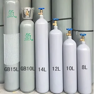 Factory 6.8L-10L Gas Cylinder Tank for Medical O2 N2 CO2 Ar He C2H2 Xe C2H4 SF6 Ne CF4 HBr H2S Kr C2H6 and Mixed Gas