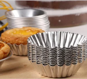 Factory Custom Eco-Friendly Food Grade Aluminum Foil Egg Tart Cups Microwave Safe Silver Mini Tart Cups