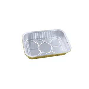 Factory Customizable Food Grade Hard Temper Gold Aluminum Foil Roll Containers Tray Coated Treatment