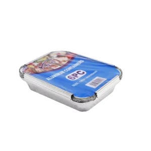 Factory Disposable Rectangular Aluminum Foil Lunch Box Food Grade Takeaway Meal Container for Restaurant Catering and Delivery