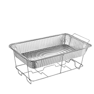 Factory Large Rectangle Aluminum Foil Container Disposable Food Tray Catering Baking Takeaway Use Food Grade