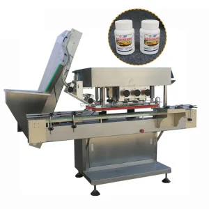 Factory Pneumatic Automatic Screw Capping Machine for Glass and Plastic Bottles, Aluminum Lids, Food Grade, Beverage, Chemical, PLC
