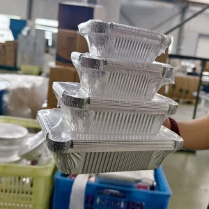 Factory Price Aluminum Foil Tray with Transparent Cover for Food