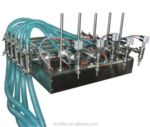 Five Heads Piston Water Filling Machine (Semi auto) (100 1000ml) (semi auto Pneumatic Liquid Filling Machine Oil Dosing Machine